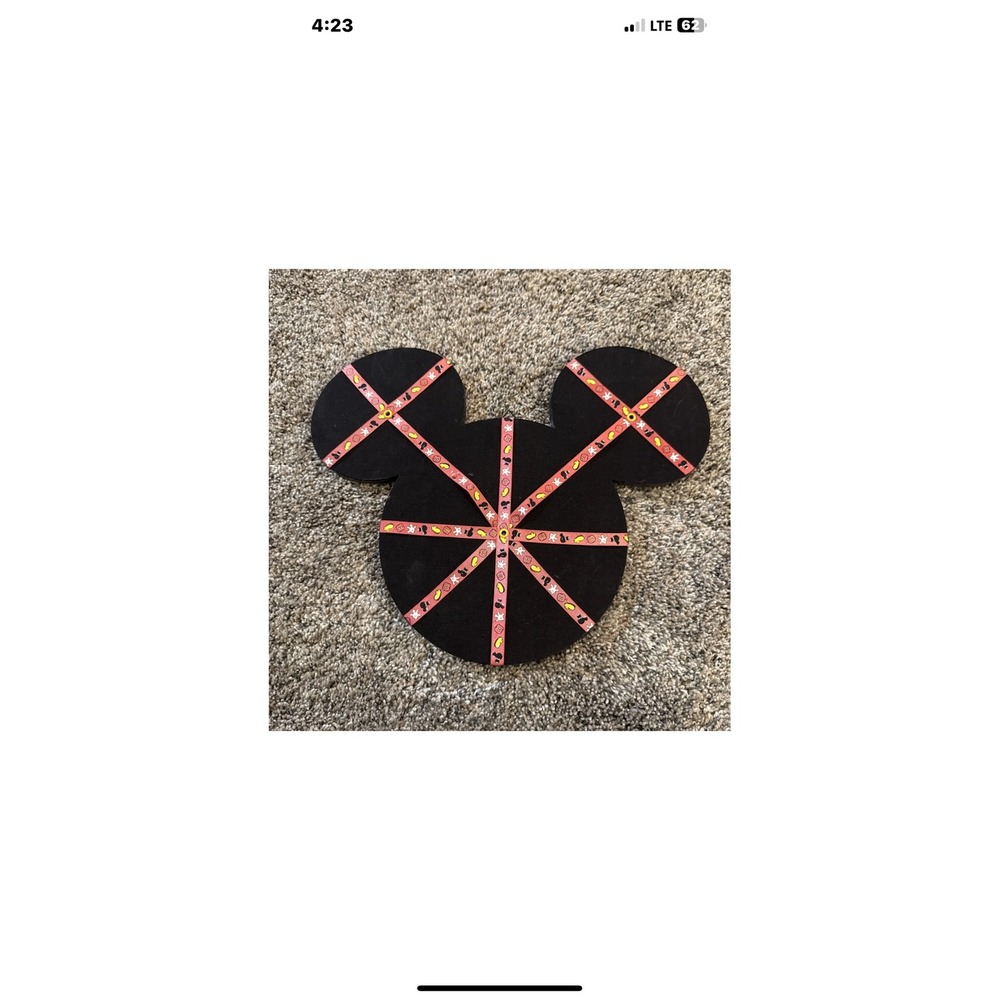 Disney‎ Mickey Mouse Ears Pin Trading Display Board Wall Hanging Black Pink